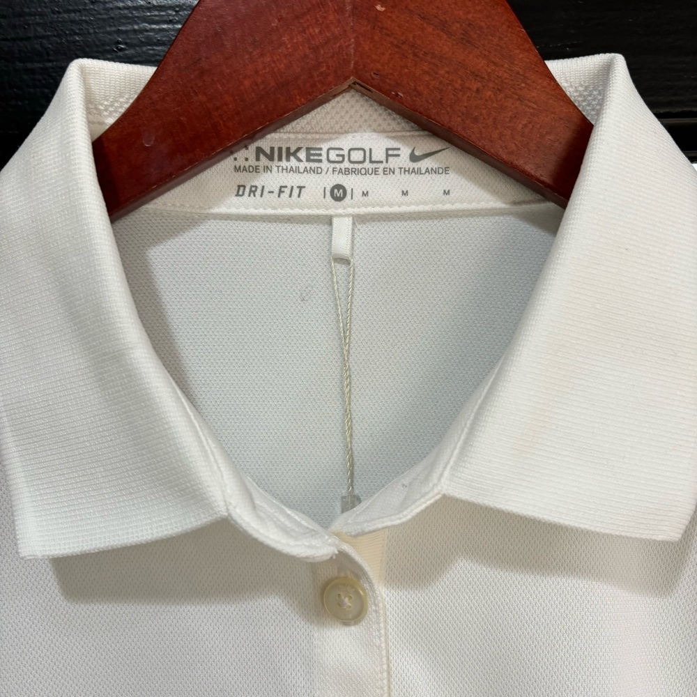 NWT Nike Dri Fit Womens Golf Polo White Tennis Tee Shirt Size Medium NEW - Picture 4 of 9